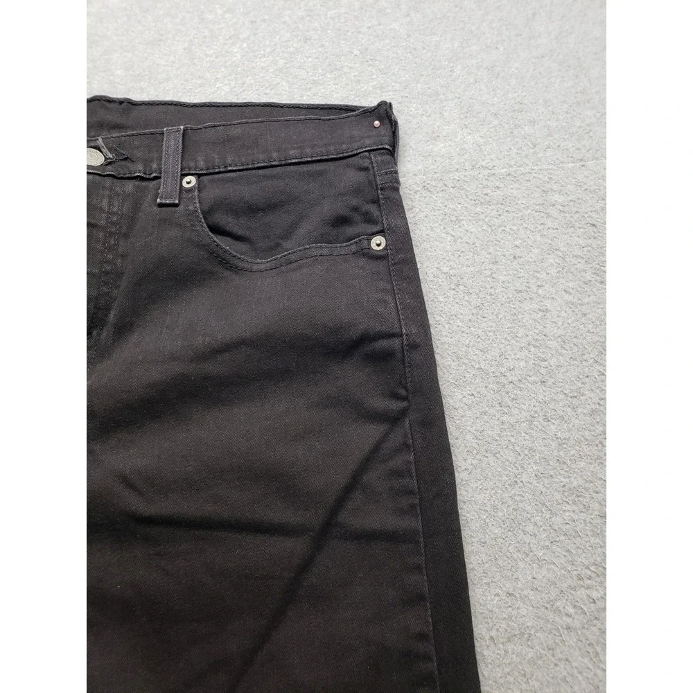 Levis Men Jean 31X30 Black Denim Slim Straight Leg Mid Rise Stretch 5 Pocket